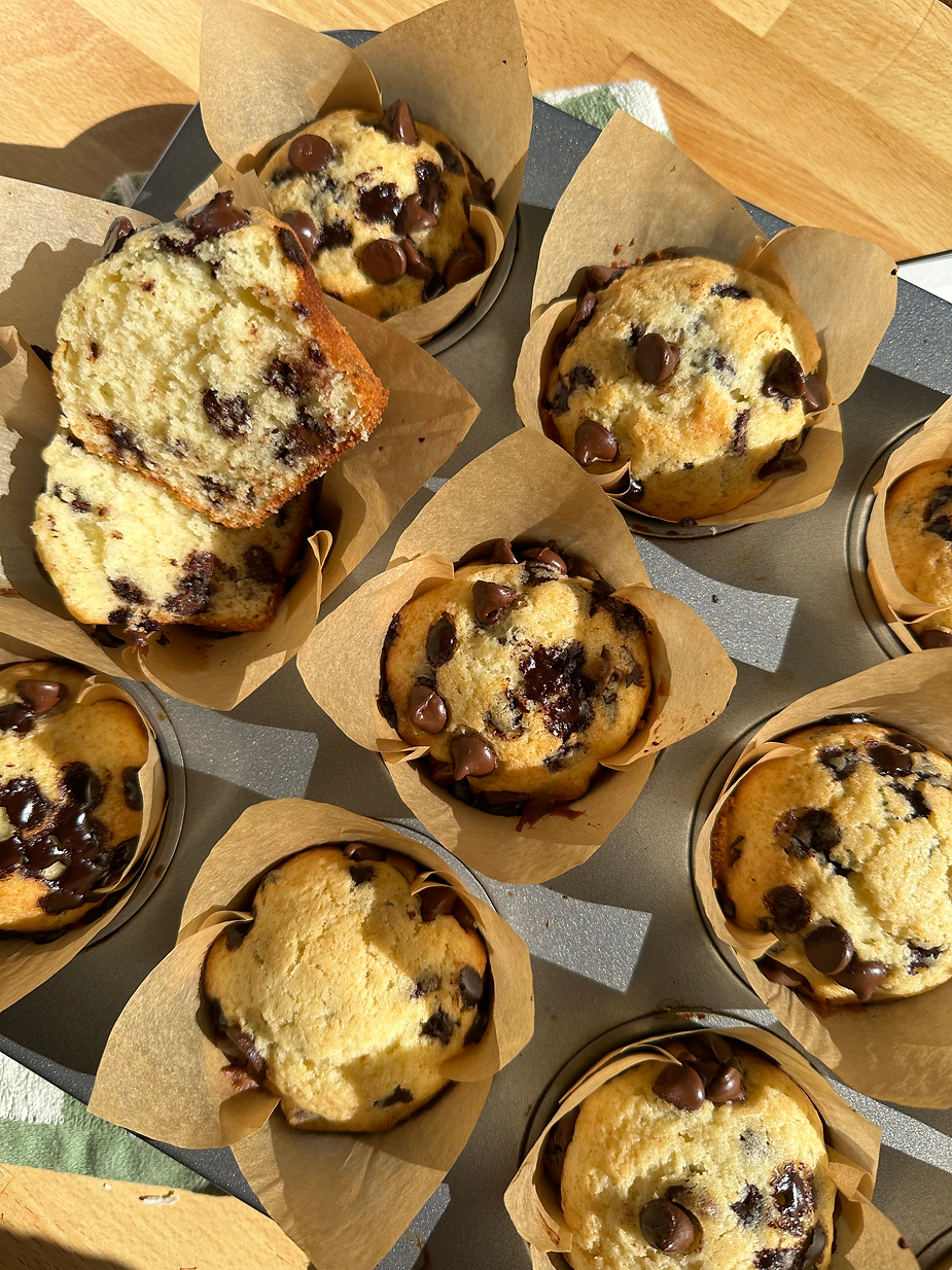 Soft & Fluffy Chocolate Chip Muffins Recipe (With VIDEO)