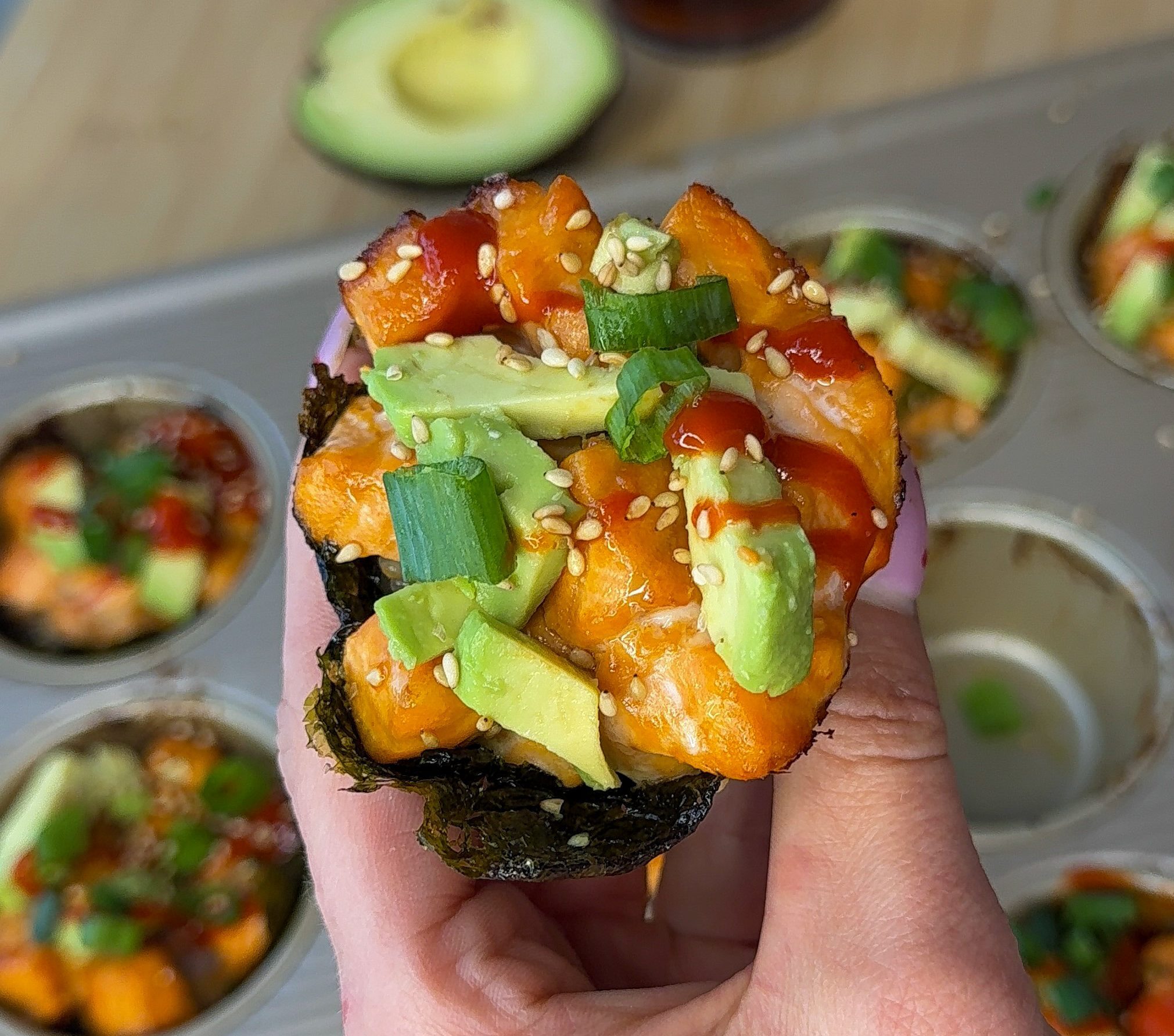 Easy Salmon Sushi Bake Bites