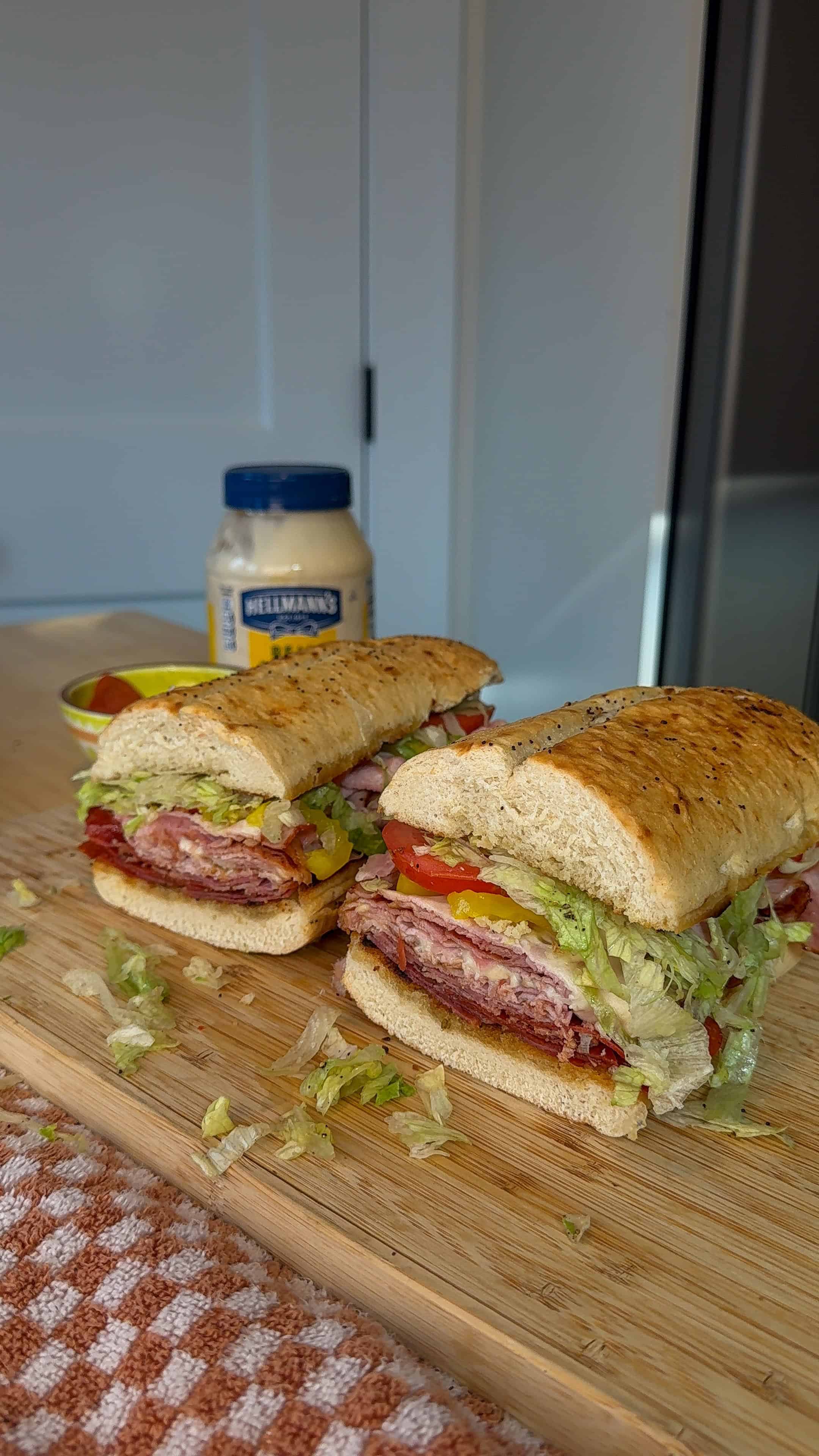 Toasted Italian Sub with Crispy Meats & Creamy Herb Mayo