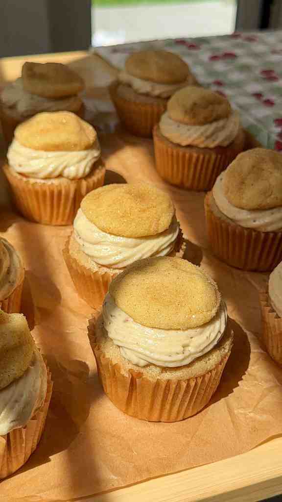 Salted Caramel Snickerdoodle Cupcakes with Cinnamon Cream Cheese Frosting