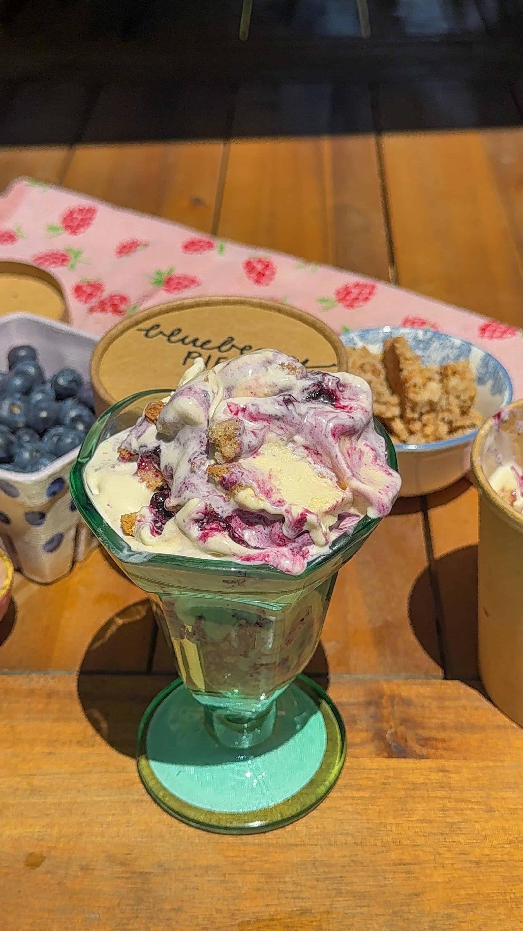 Blueberry Pie Ice Cream with Graham Cracker Crumble