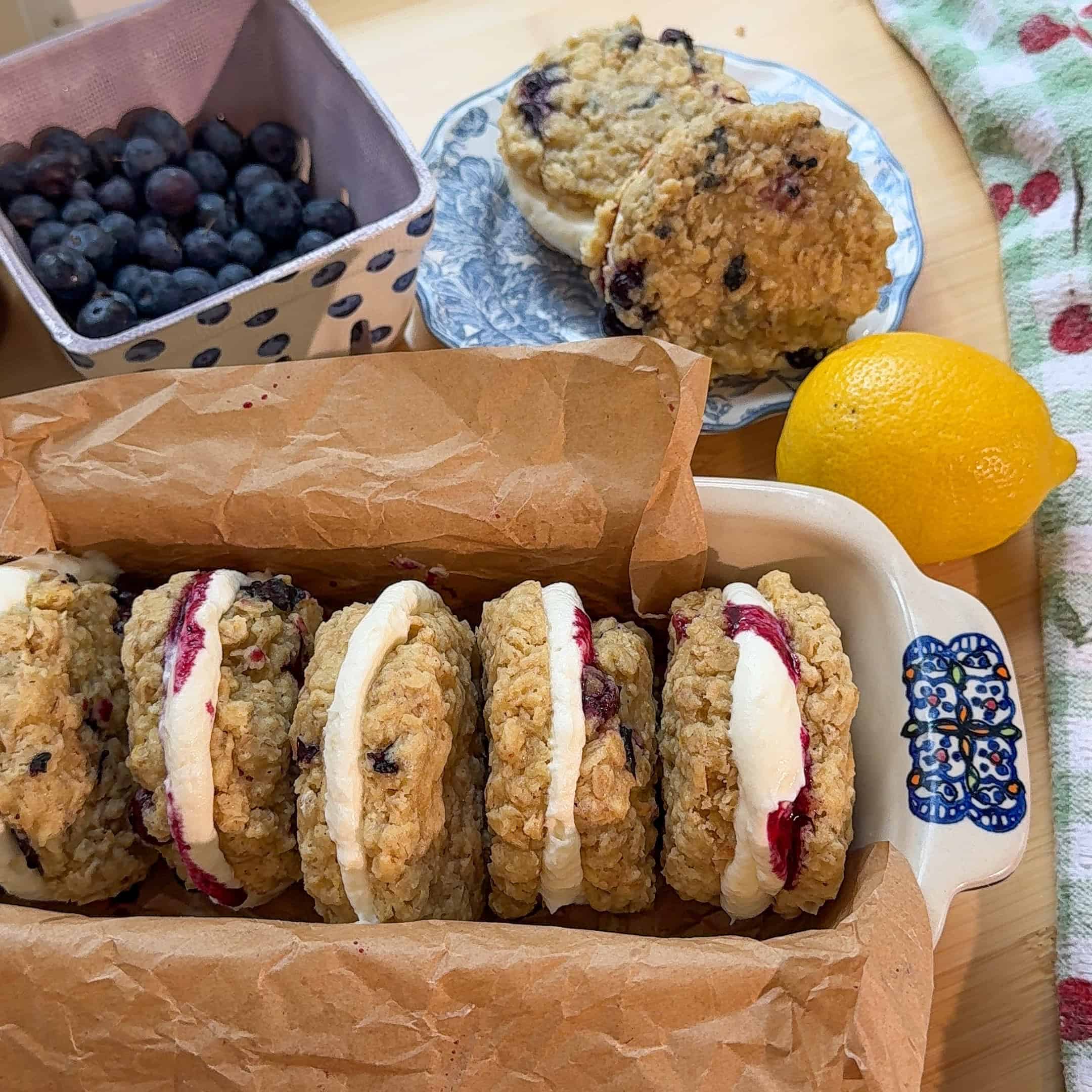 Lemon Blueberry Oatmeal Cream Pies (Easy Summer Recipe)