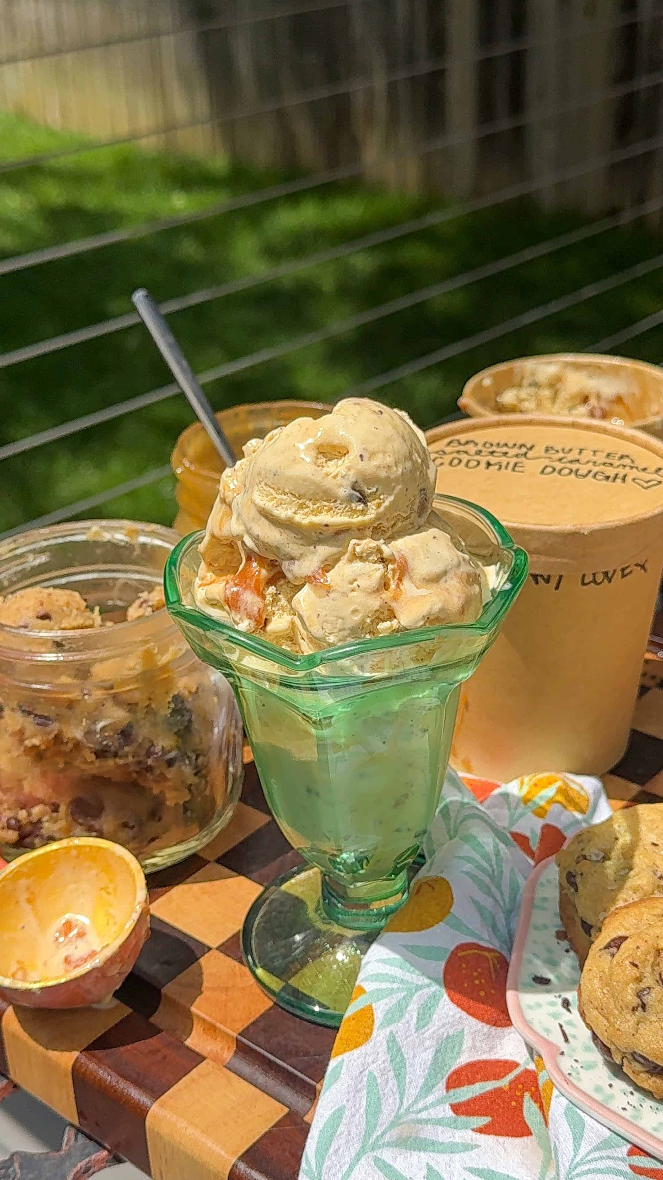 The Best Homemade Brown Butter Cookie Dough Ice Cream (with Salted Caramel)
