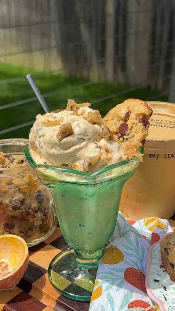 The Best Homemade Brown Butter Cookie Dough Ice Cream (with Salted Caramel)