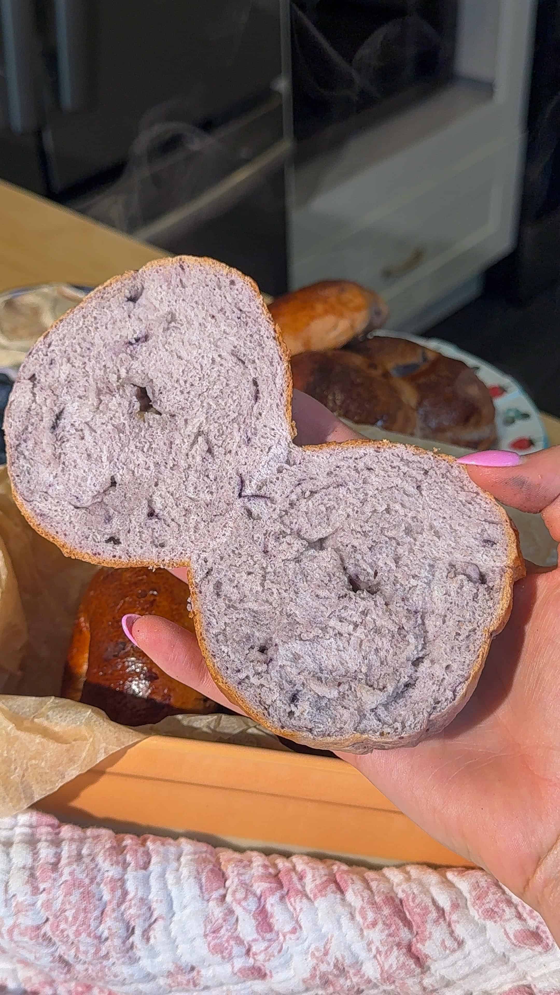 Homemade Blueberry Bagels with Honey Cinnamon Cream Cheese