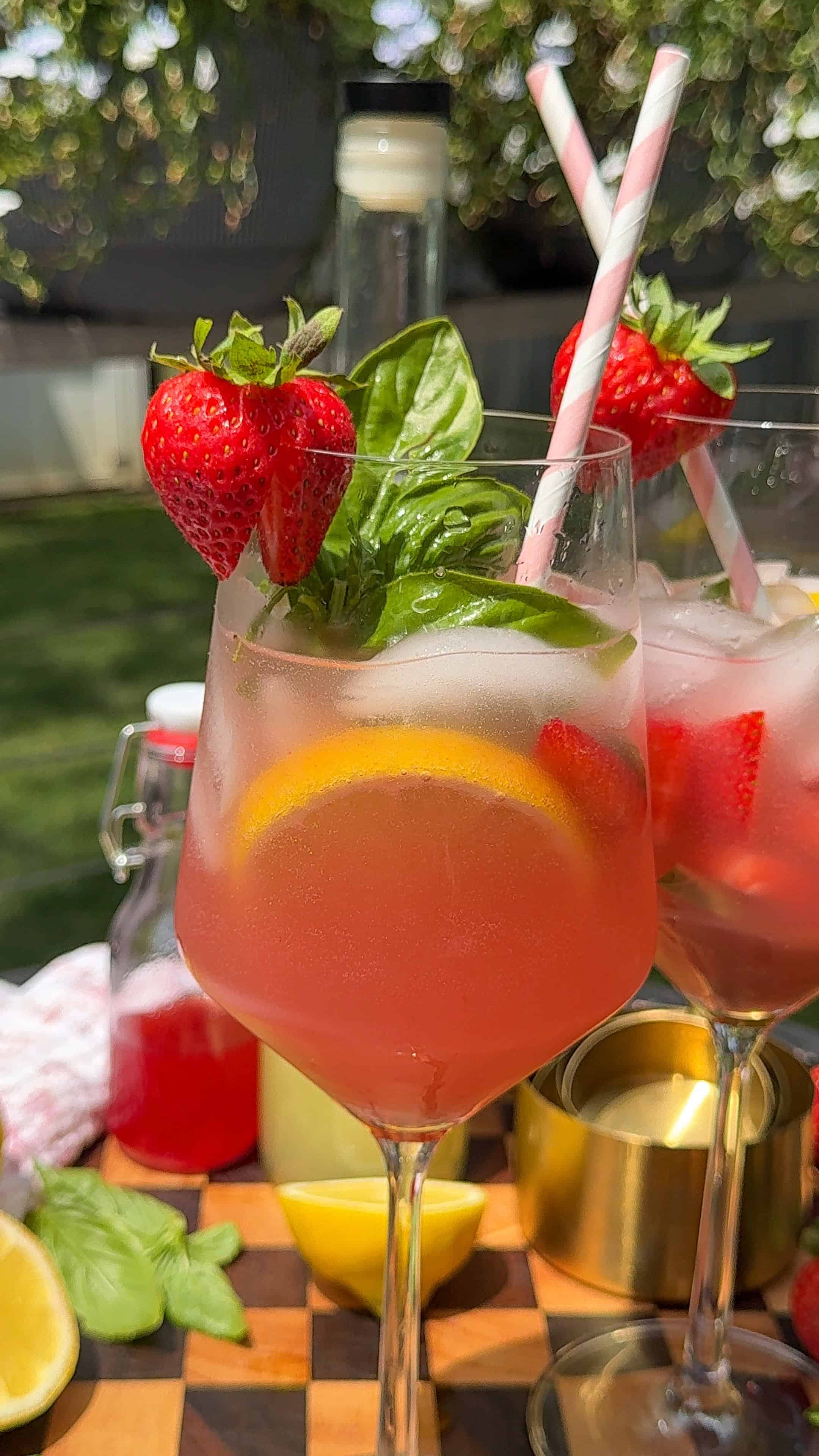 Easy Strawberry Basil Limoncello Spritz Recipe