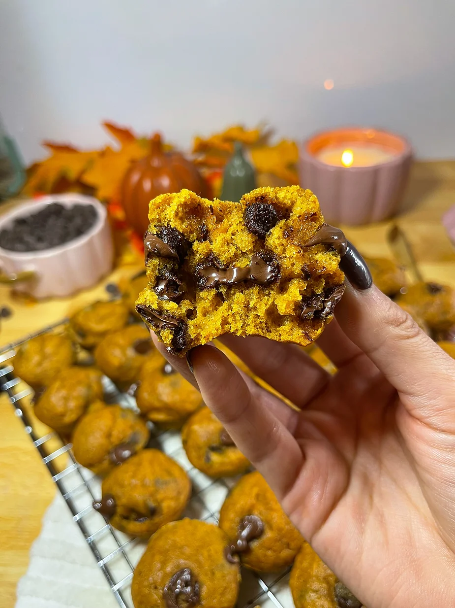 Soft Mini Chocolate Chip Pumpkin Muffins