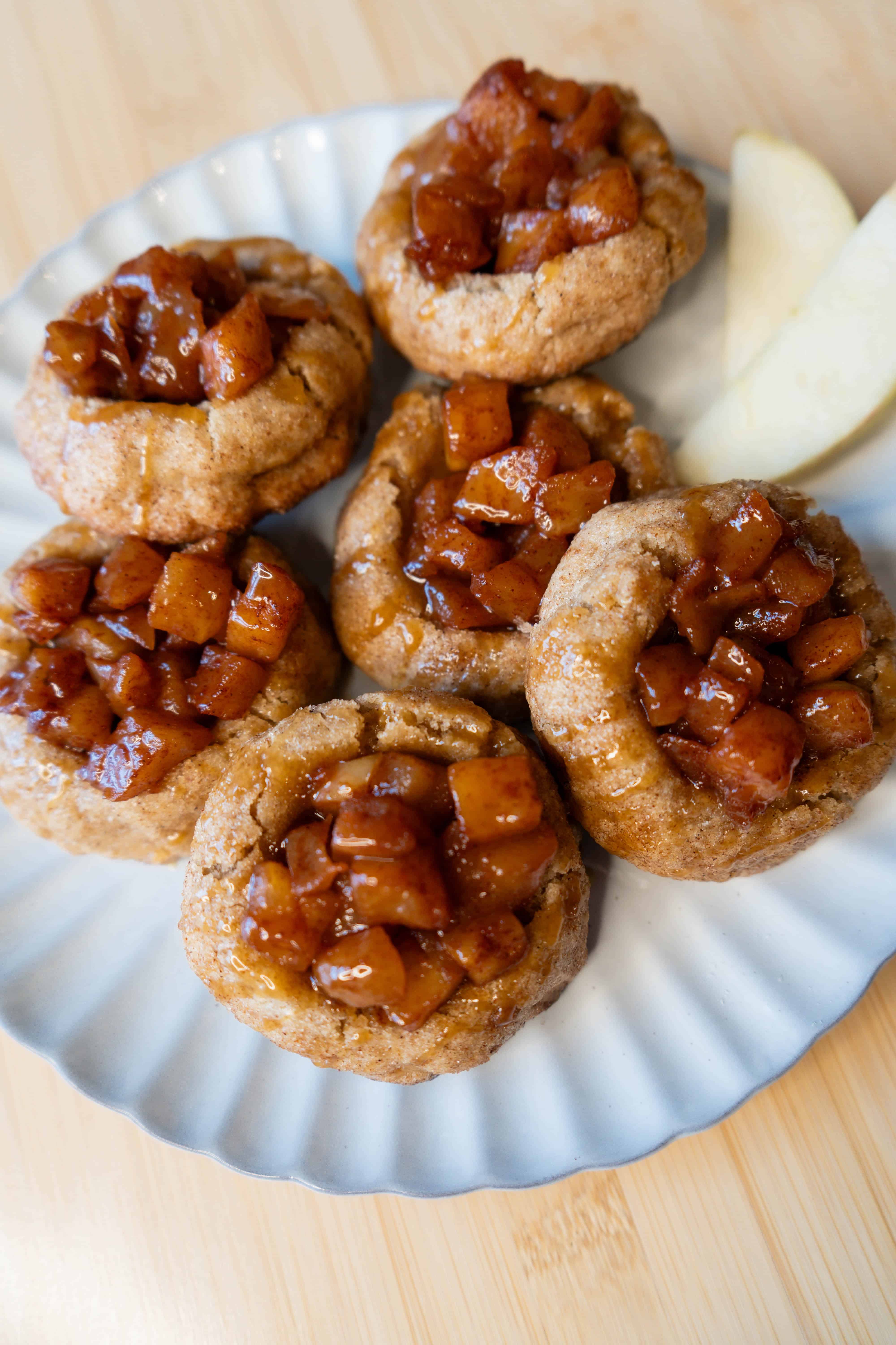 a plate of fresh apple pie cookies