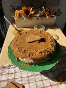 a whole biscoff cookie butter cheesecake