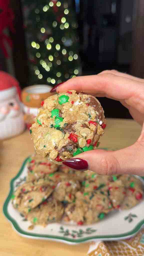 a close up of my fresh out of the oven Monster Cookie