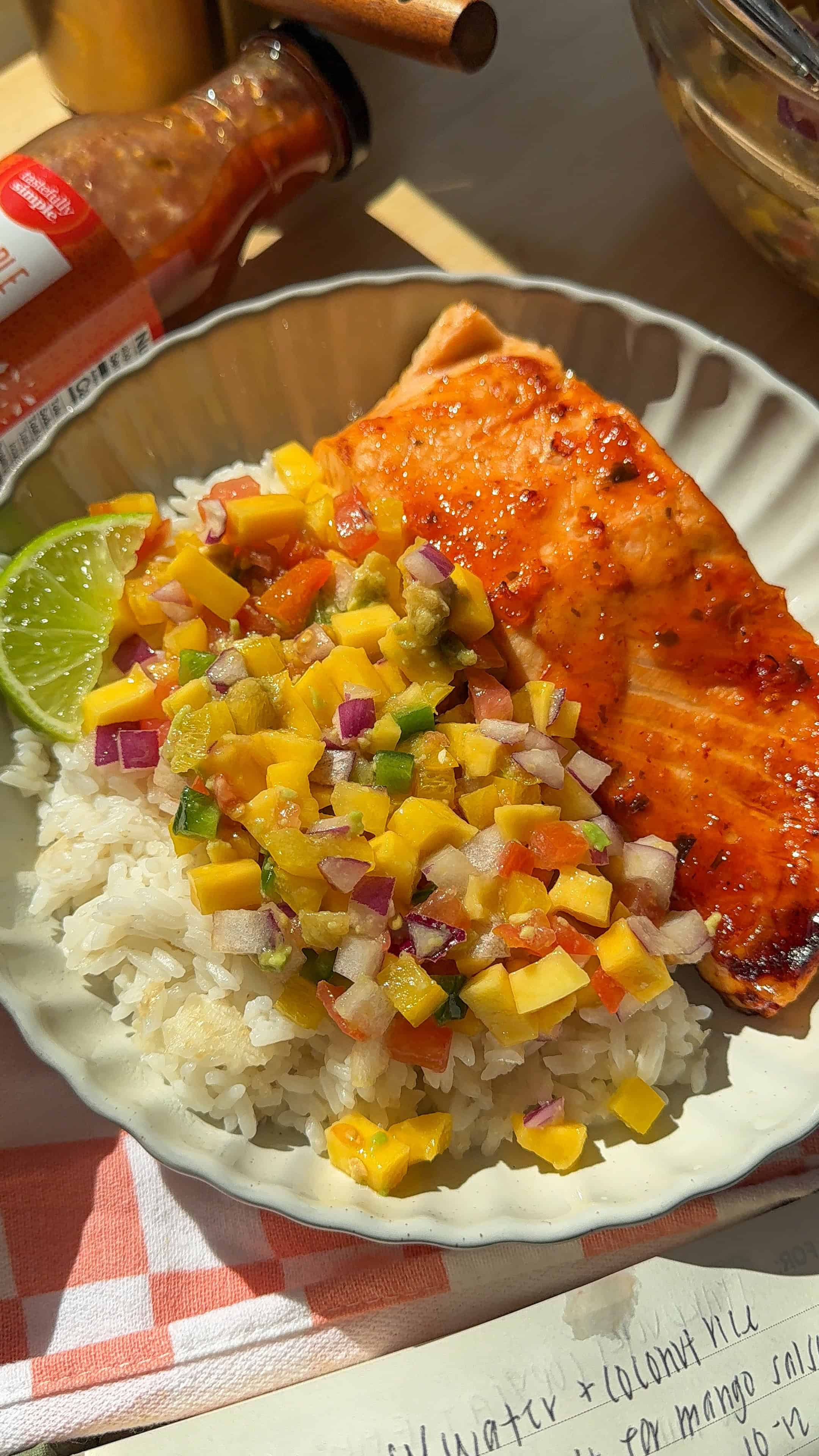 Pineapple Chipotle Salmon with Mango Salsa & Coconut Rice – Quick & Flavorful Summer Dinner