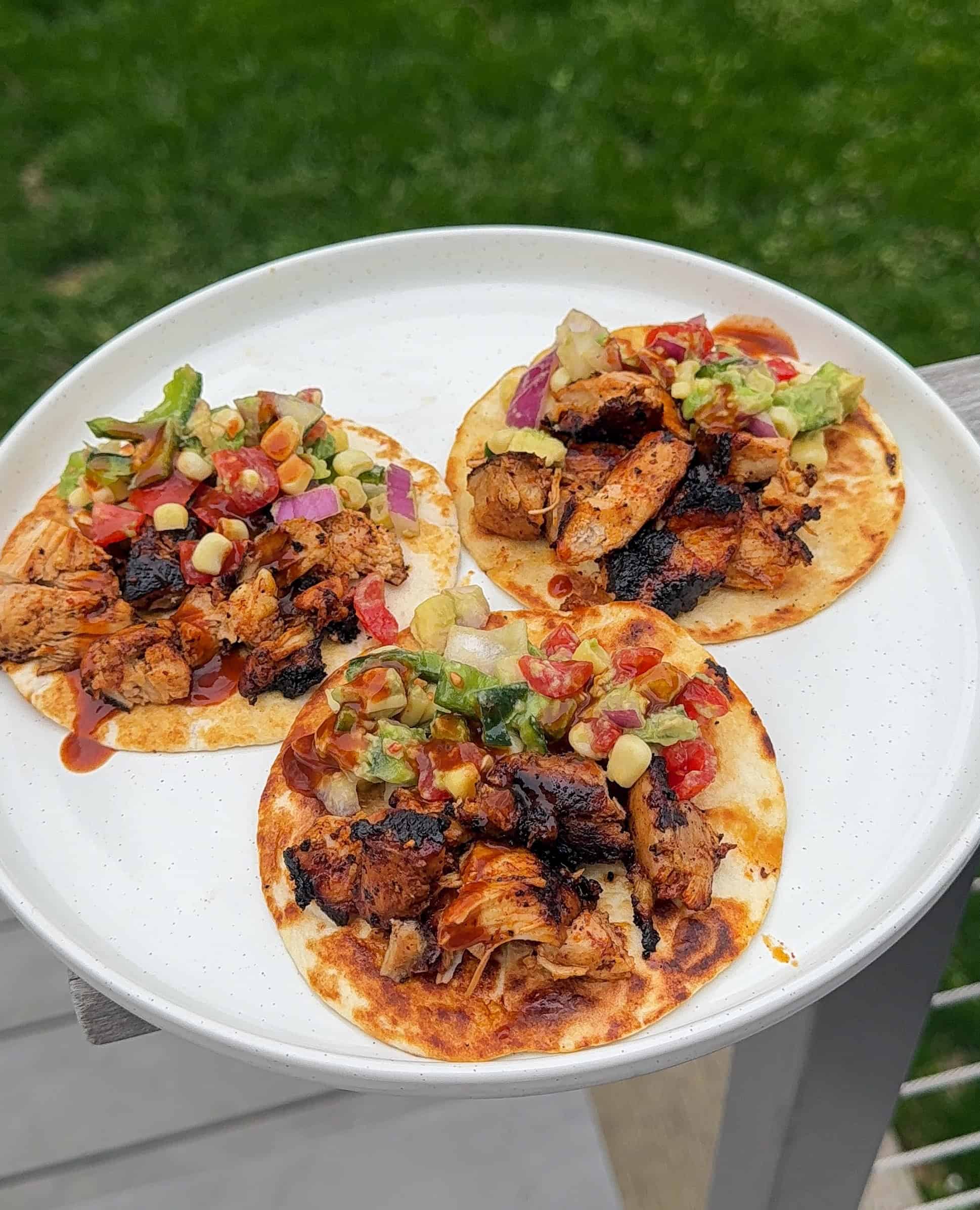 Easy Chipotle Chicken Tacos with Corn Salsa