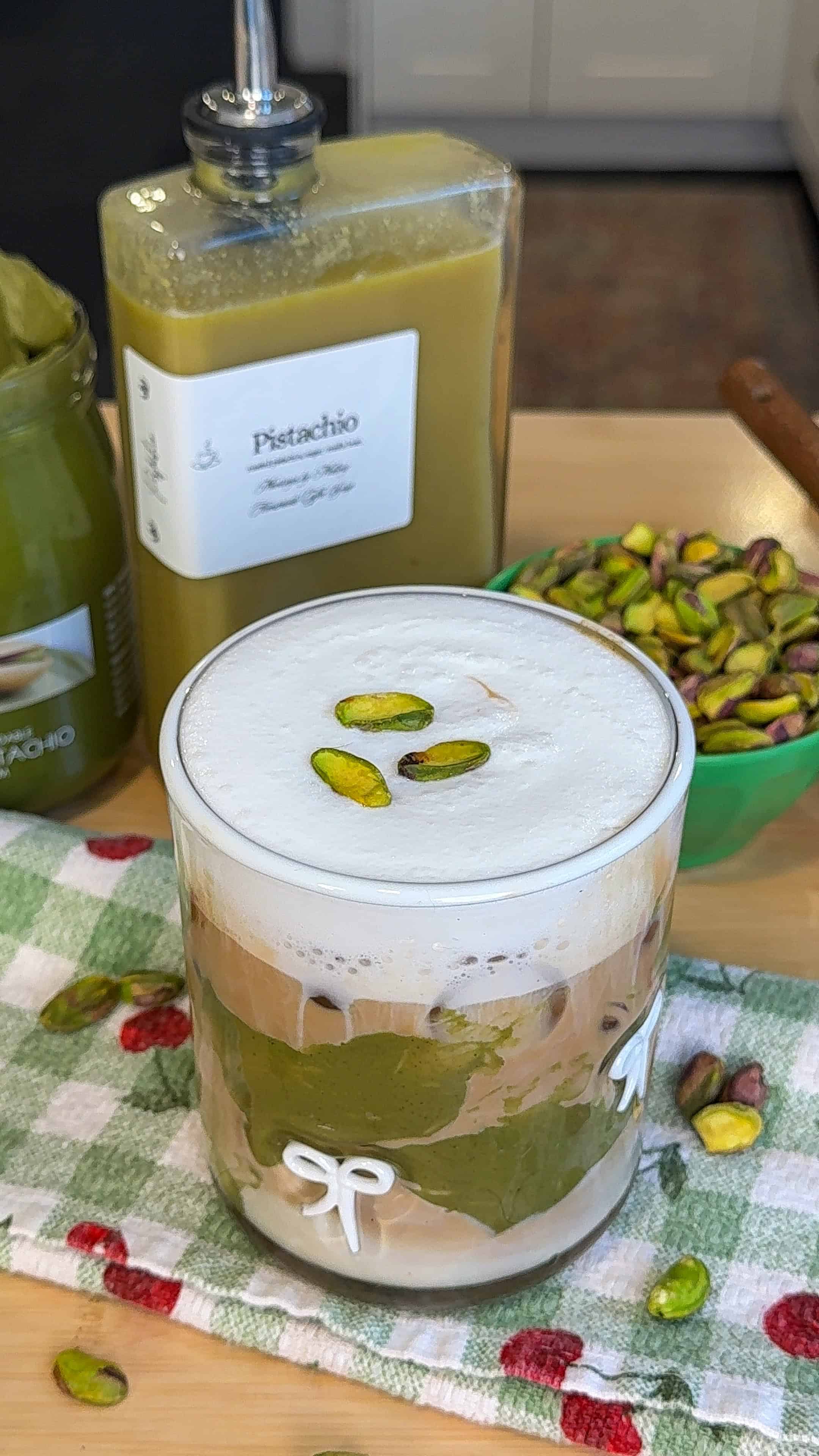 Homemade Pistachio Latte with Real Pistachio Syrup (Hot or Iced)