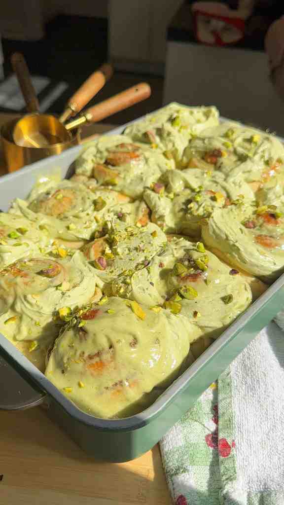 Pistachio Cream Cinnamon Rolls (Soft, Gooey Bakery-Style Rolls)