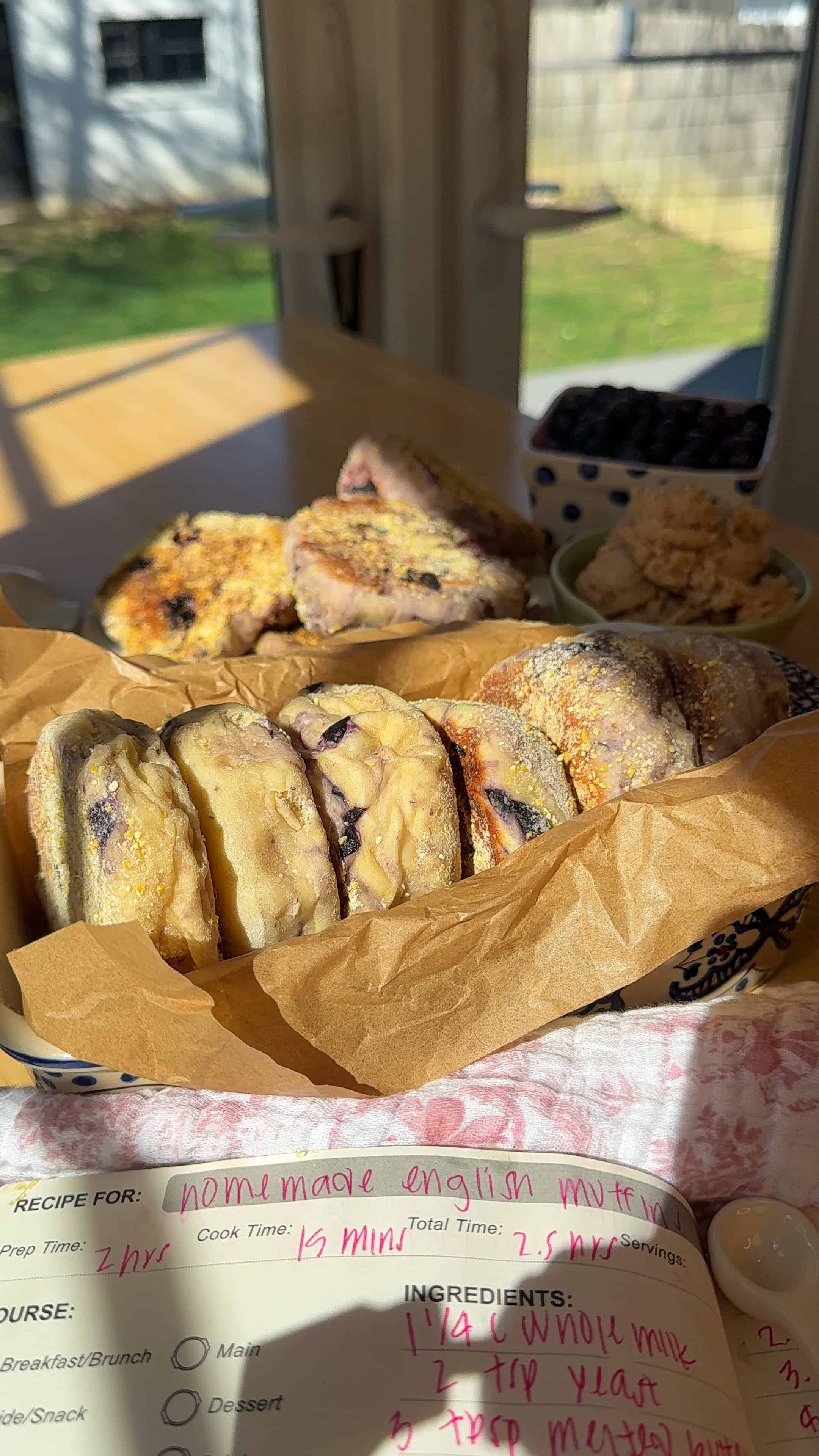 Homemade Blueberry English Muffins (With Maple Cinnamon Butter)