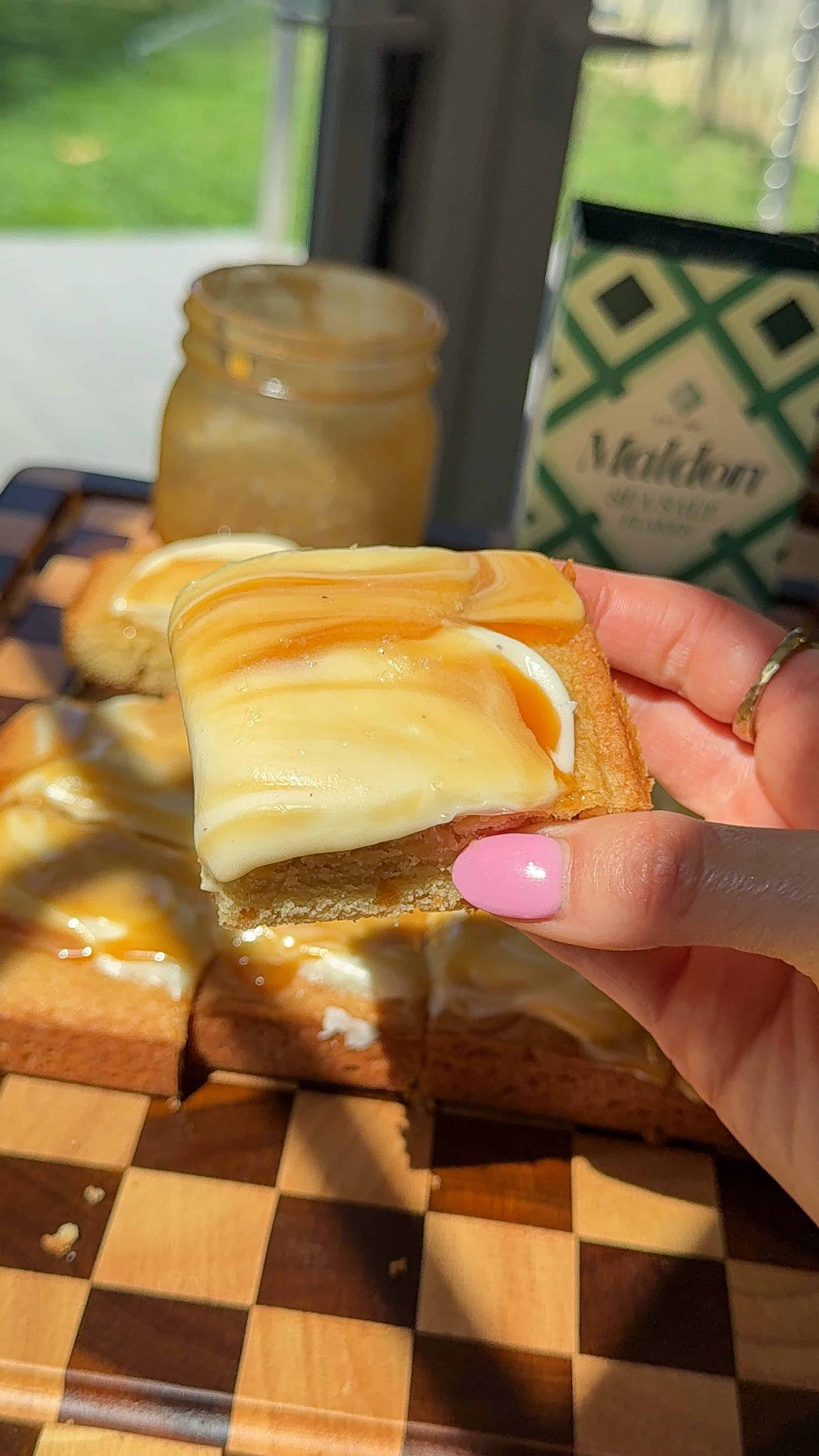 Salted Caramel Cream Cheese Blondies (Easy Cookie Bar Recipe)