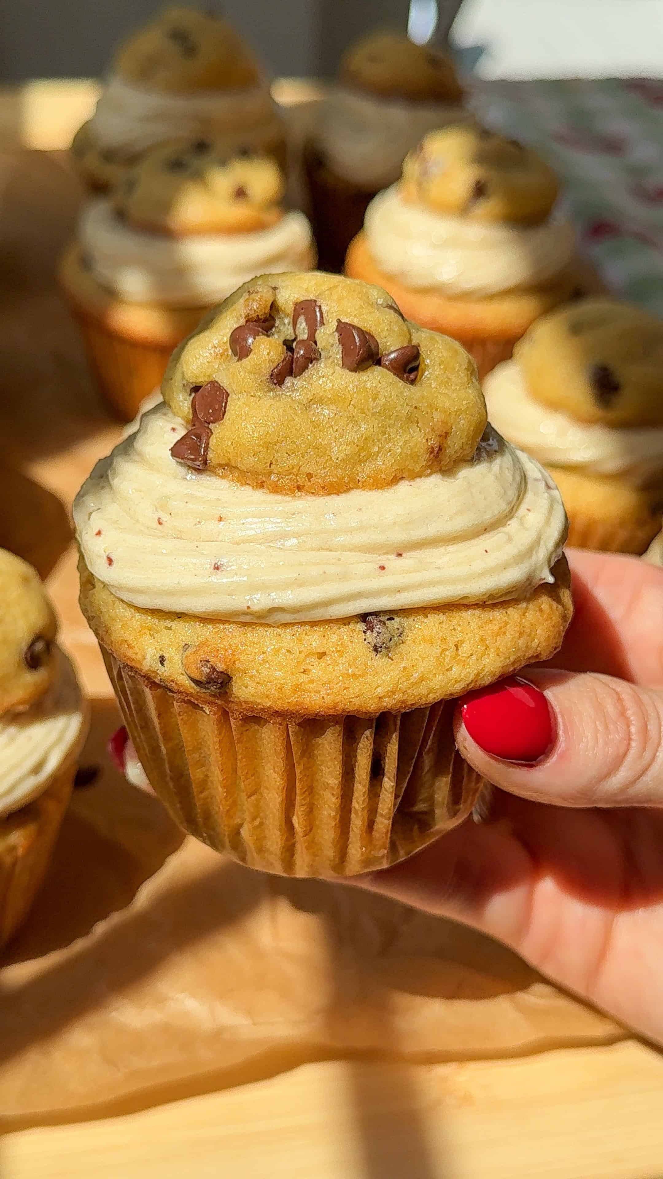 The BEST EVER Brown Butter Chocolate Chip Cookie Cupcakes