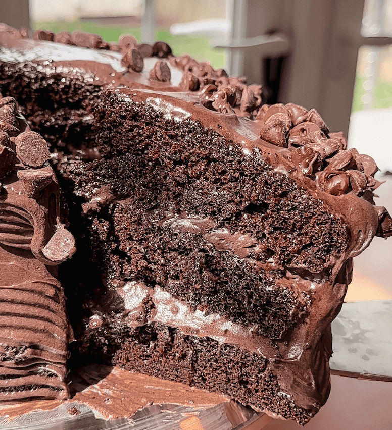 Triple Chocolate Cake with Chocolate Cream Cheese Frosting