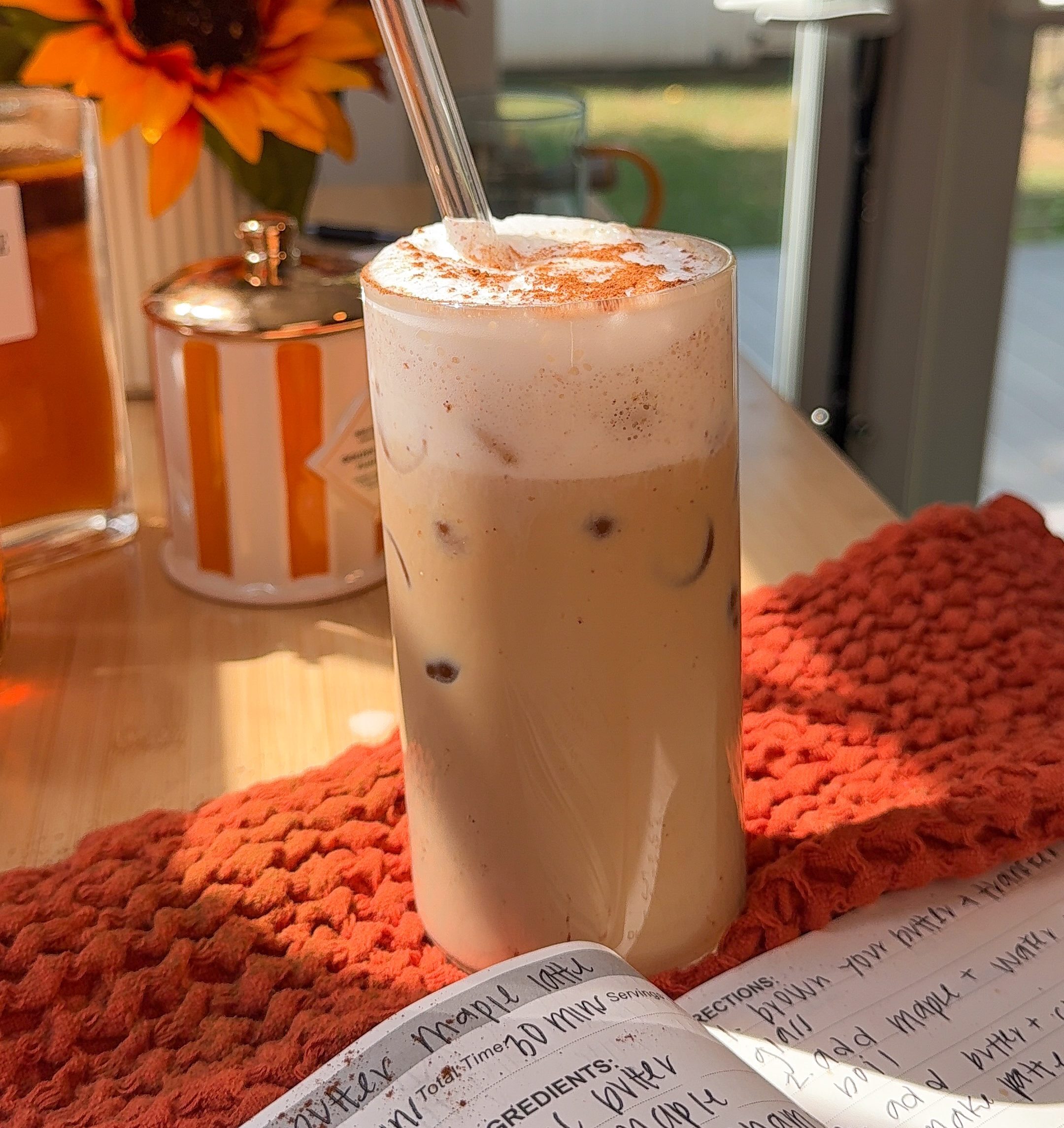 Brown Butter Maple Cinnamon Latte (with Homemade Maple-Cinnamon Syrup)