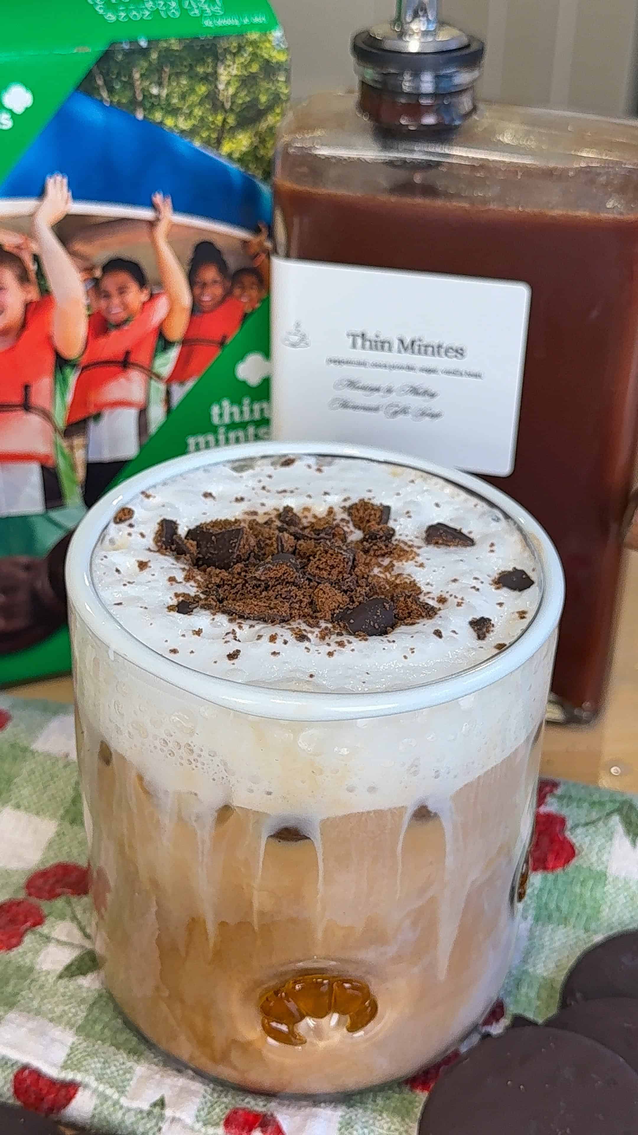 Thin Mint Latte with Homemade Chocolate Mint Syrup (Hot or Iced)